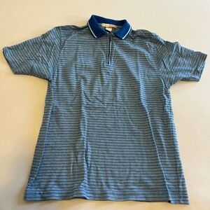 Fairway Outfitters Blue striped zip polo M